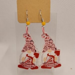 Valentine's Day Gnome Heart Earrings